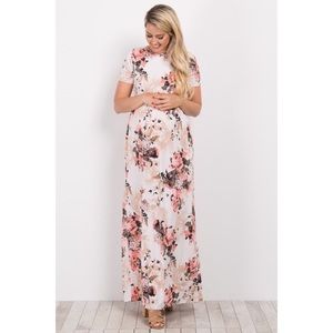Pink Blush Maternity Floral Maxi Dress